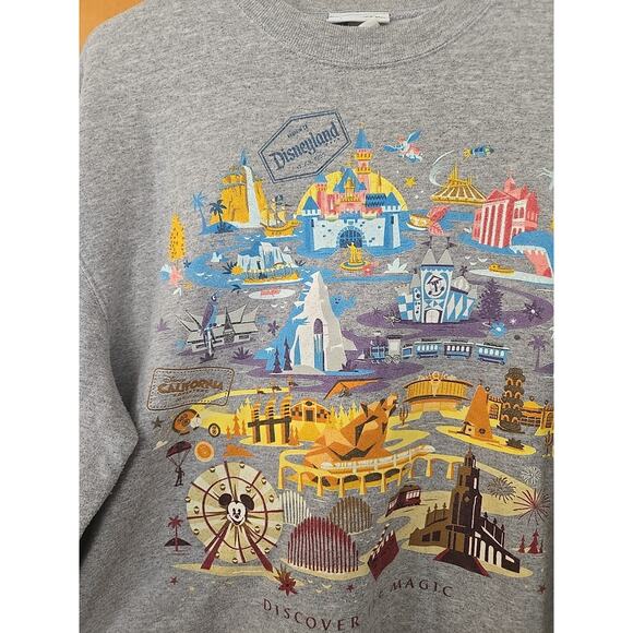 “DISCOVER THE MAGIC” Disneyland Park Sweatshirt VINTAGE - Medium Splash Mountain - Picture 2 of 10